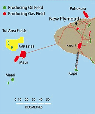 tui oil fields map